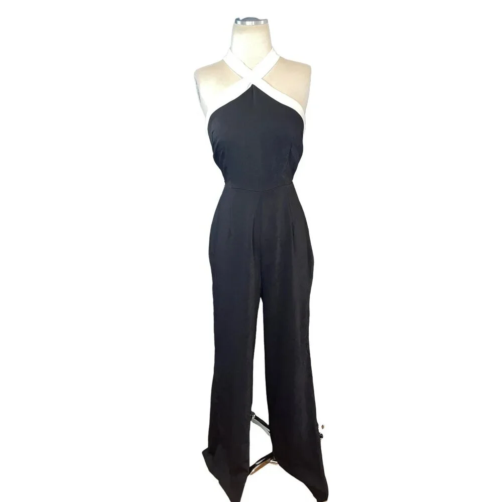 superdown Laurien Cross Front Jumpsuit in Black New Nwt Women's - Picture 4 of 9